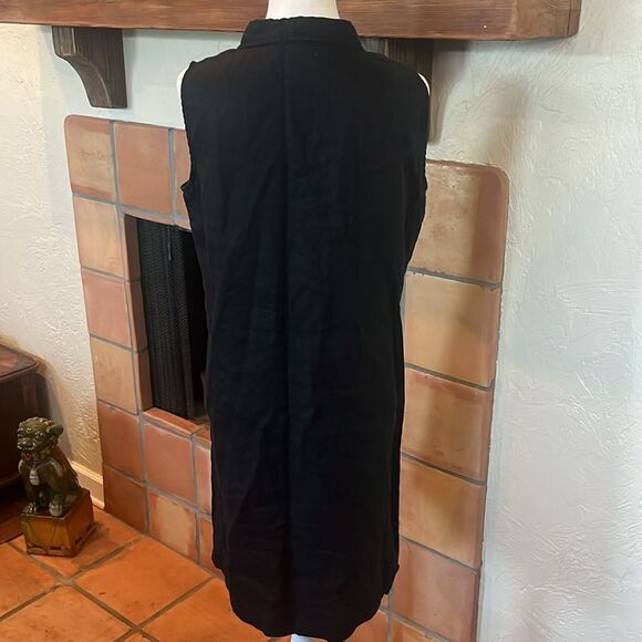 Garnet Hill Black Classic Linen Shirtdress, size 12 - Picture 5 of 9